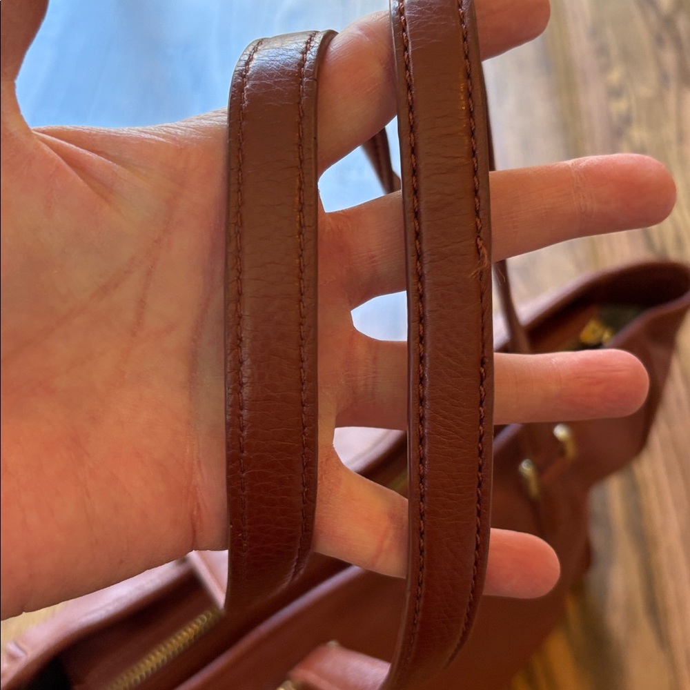Tory Burch large brown pebbled leather shoulder bag/purse - Picture 10 of 16